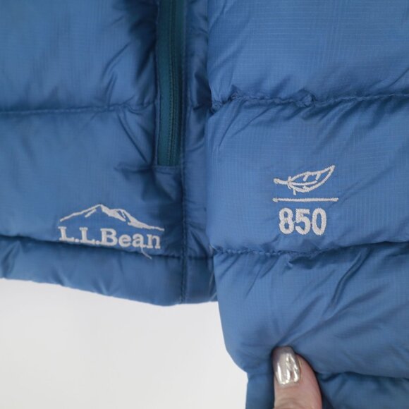 L.L. Bean Down Tek Ultra Light 850 Puffer Jacket Womens Large Blue Packable Snow - Picture 5 of 16